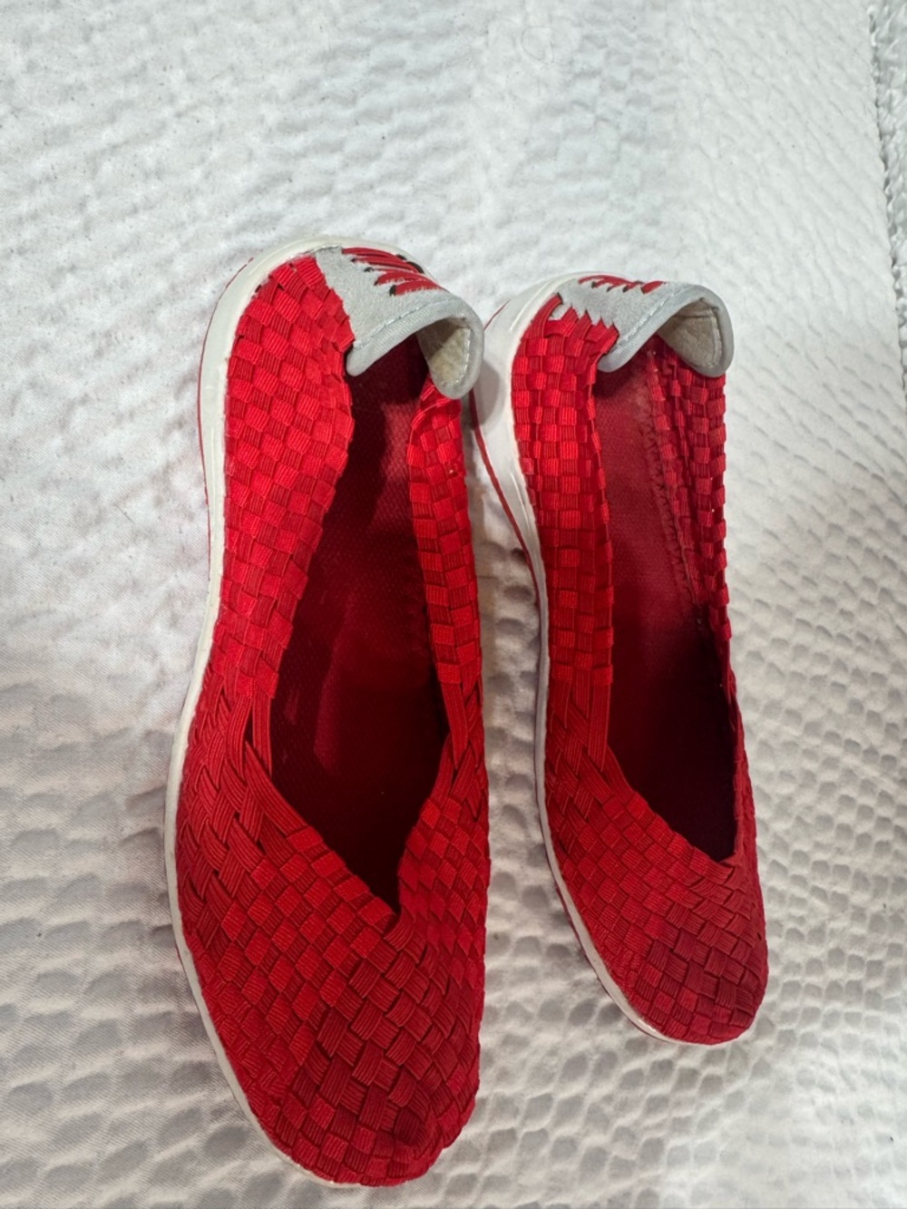 CC Resorts Red Woven Slip-On Flats
